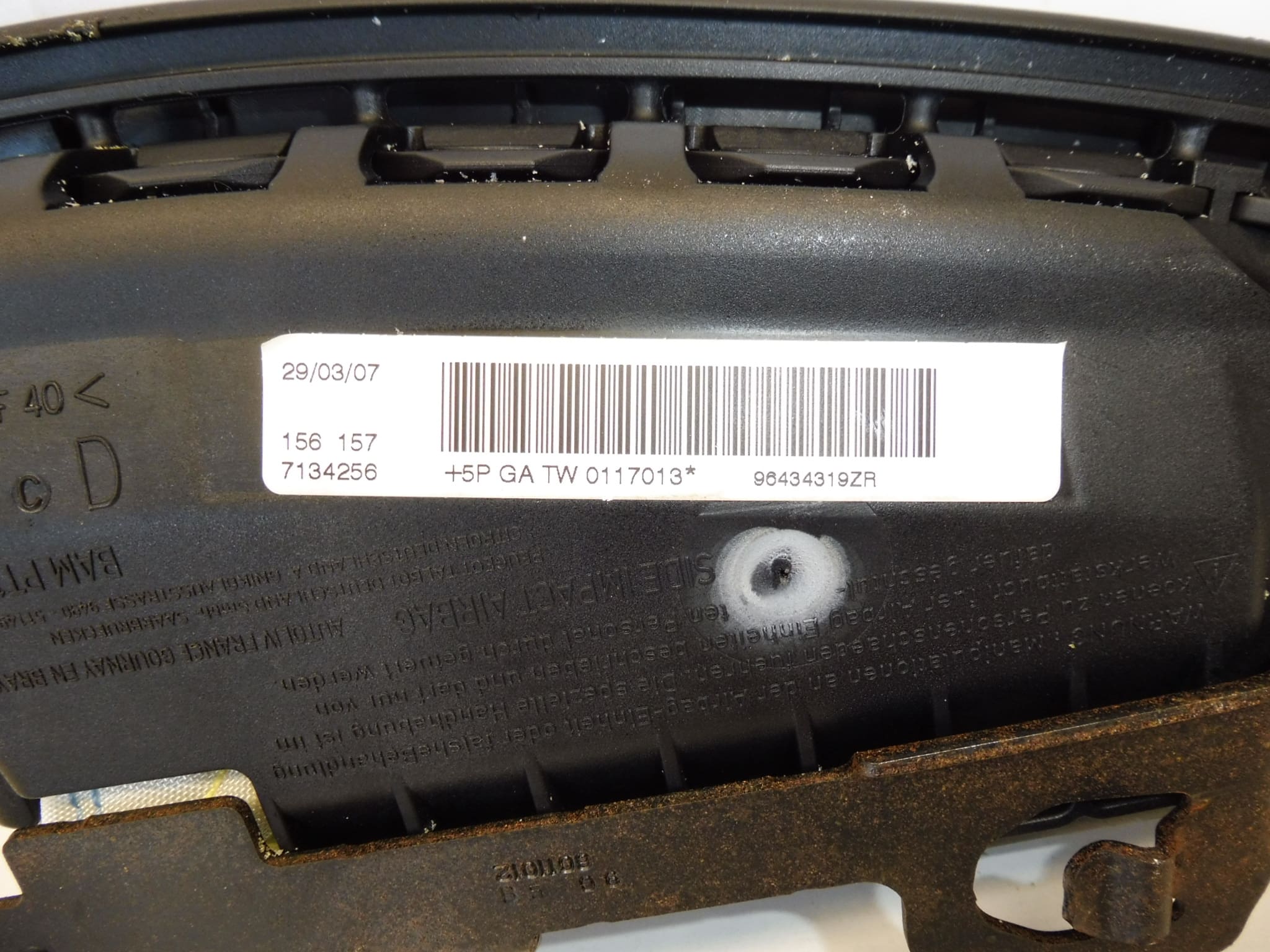 Airbag do sedačky pravý Citroën C3 Pluriel 96434319ZR 8216JZ - Obrázek 2