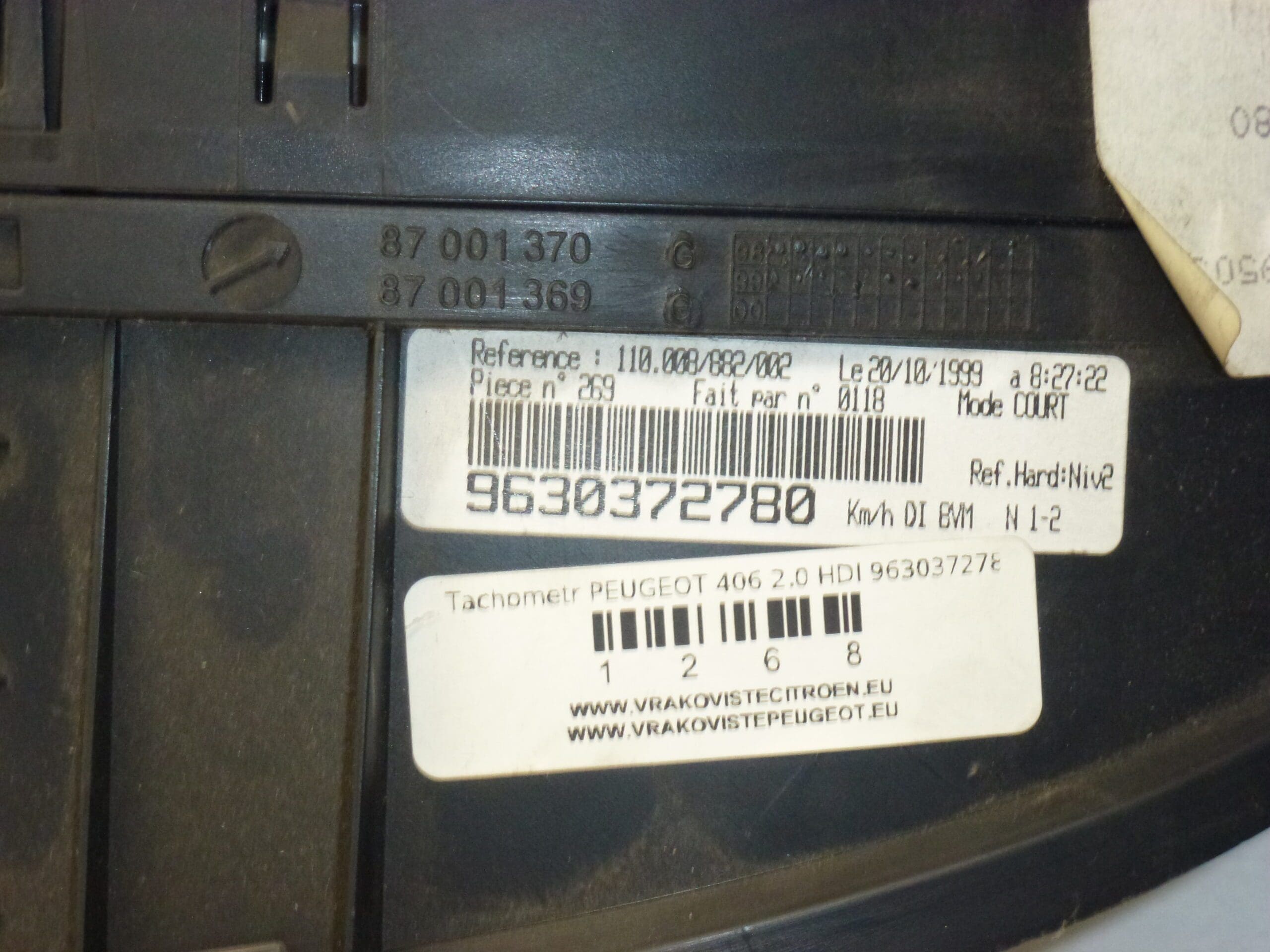 Tachometr Peugeot 406 2.0 HDI 9630372780 - Obrázek 2