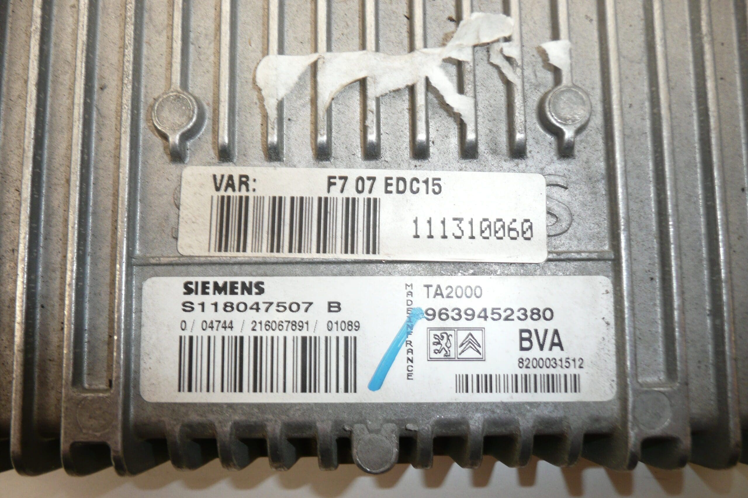 Řídící jednotka převodovky ECU Siemens TA200 Citroën C5 2.0 HDI 9639452380 S118047507 B - Obrázek 2