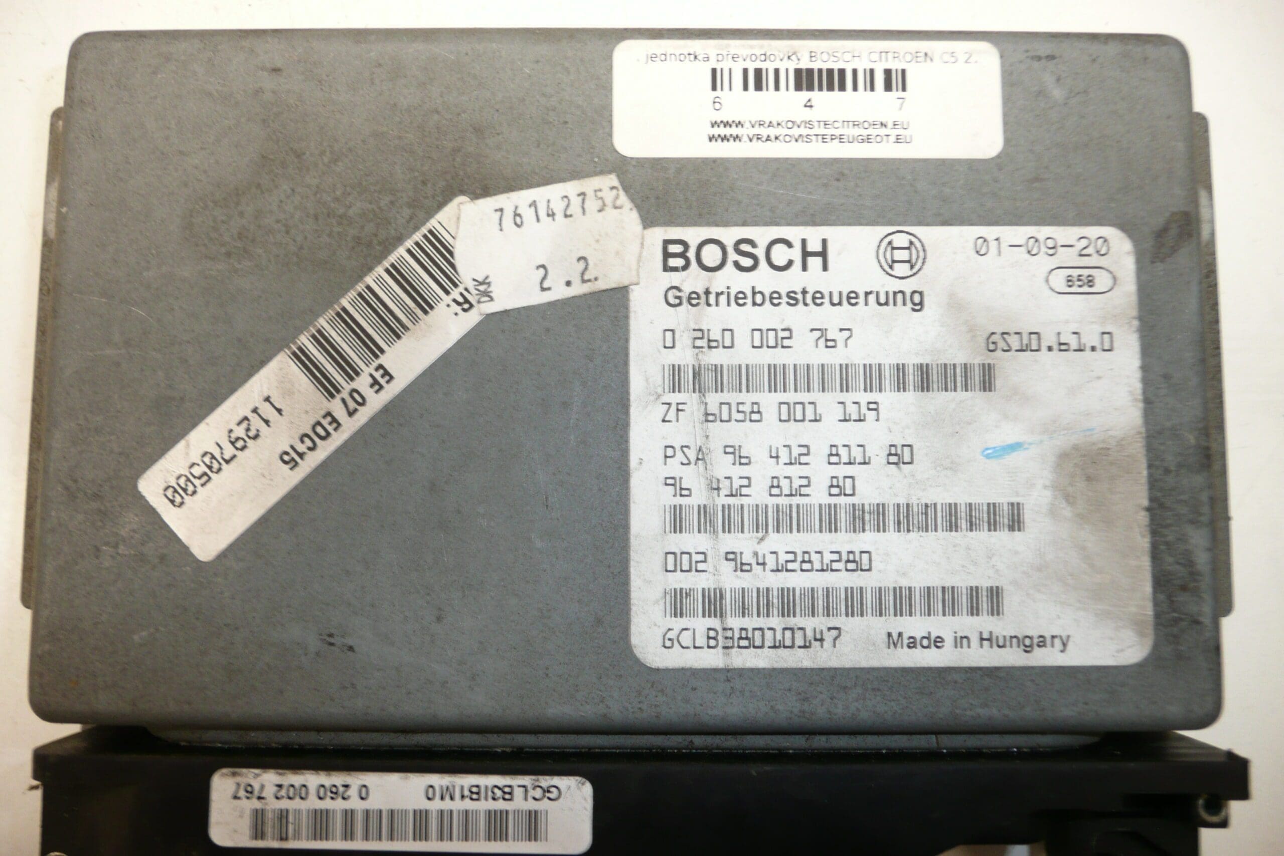 Řídící jednotka ECU Bosch Citroën C5 2.2 HDI 0260002767 9641281180 2529L8 - Obrázek 2
