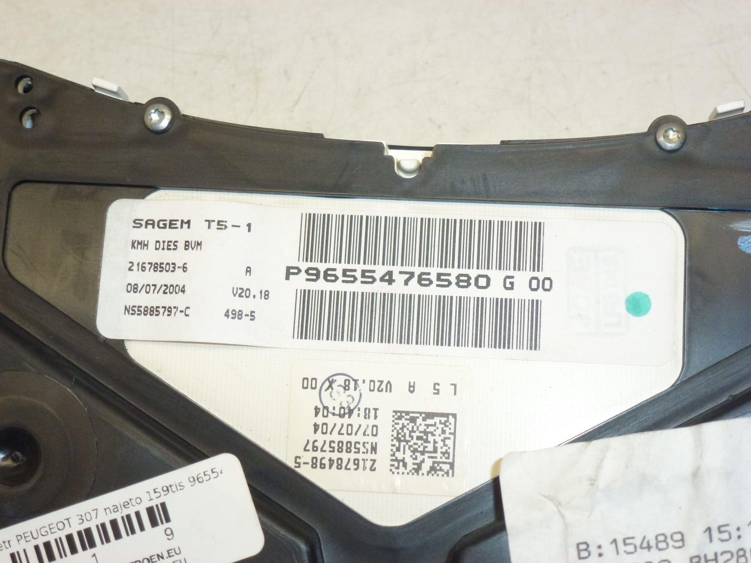 Tachometr Peugeot 307 186 tisíc km 9655476580G00 - Obrázek 2