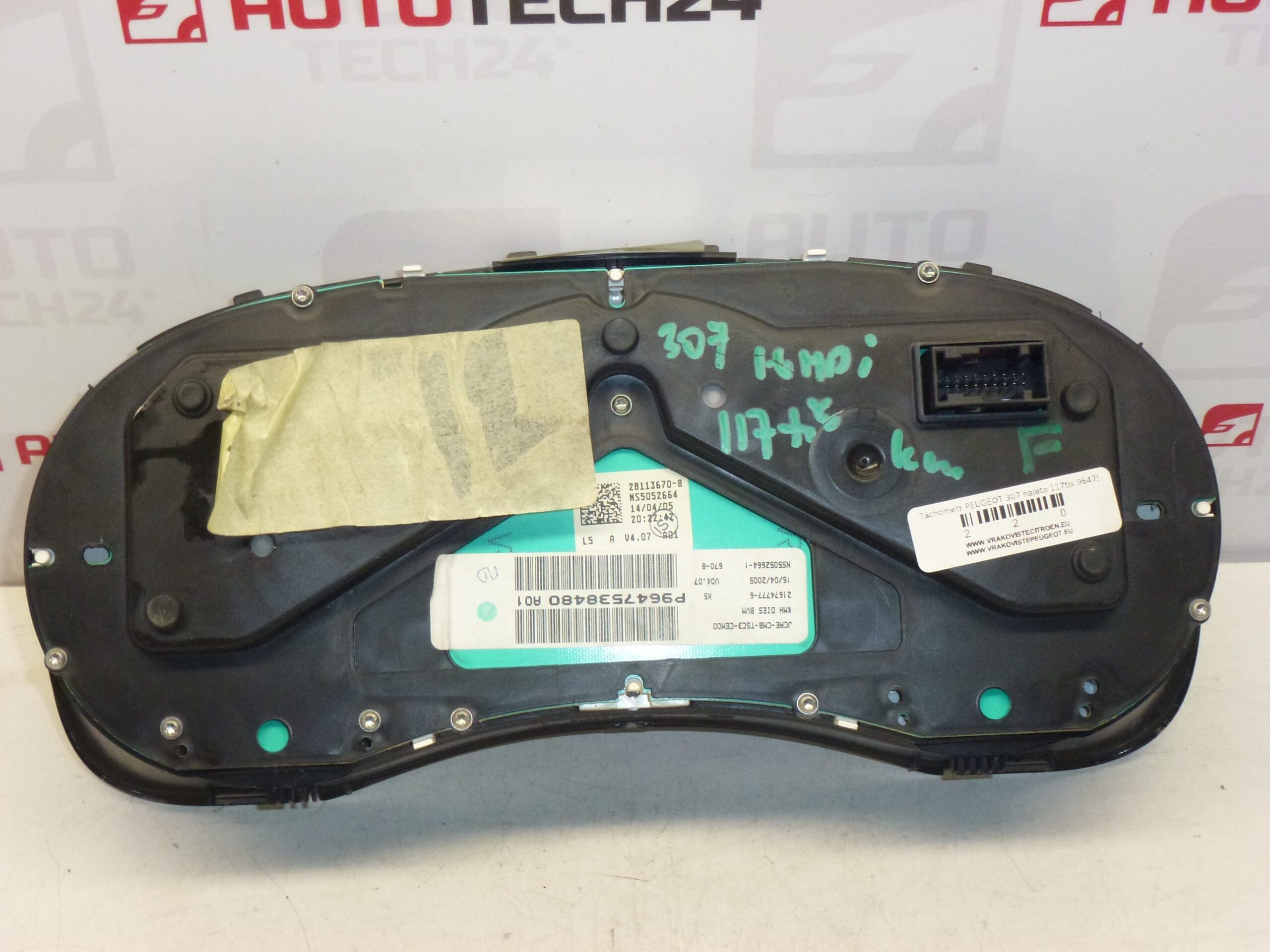 Tachometr Peugeot 307 117000 km 9647538480 - Obrázek 2