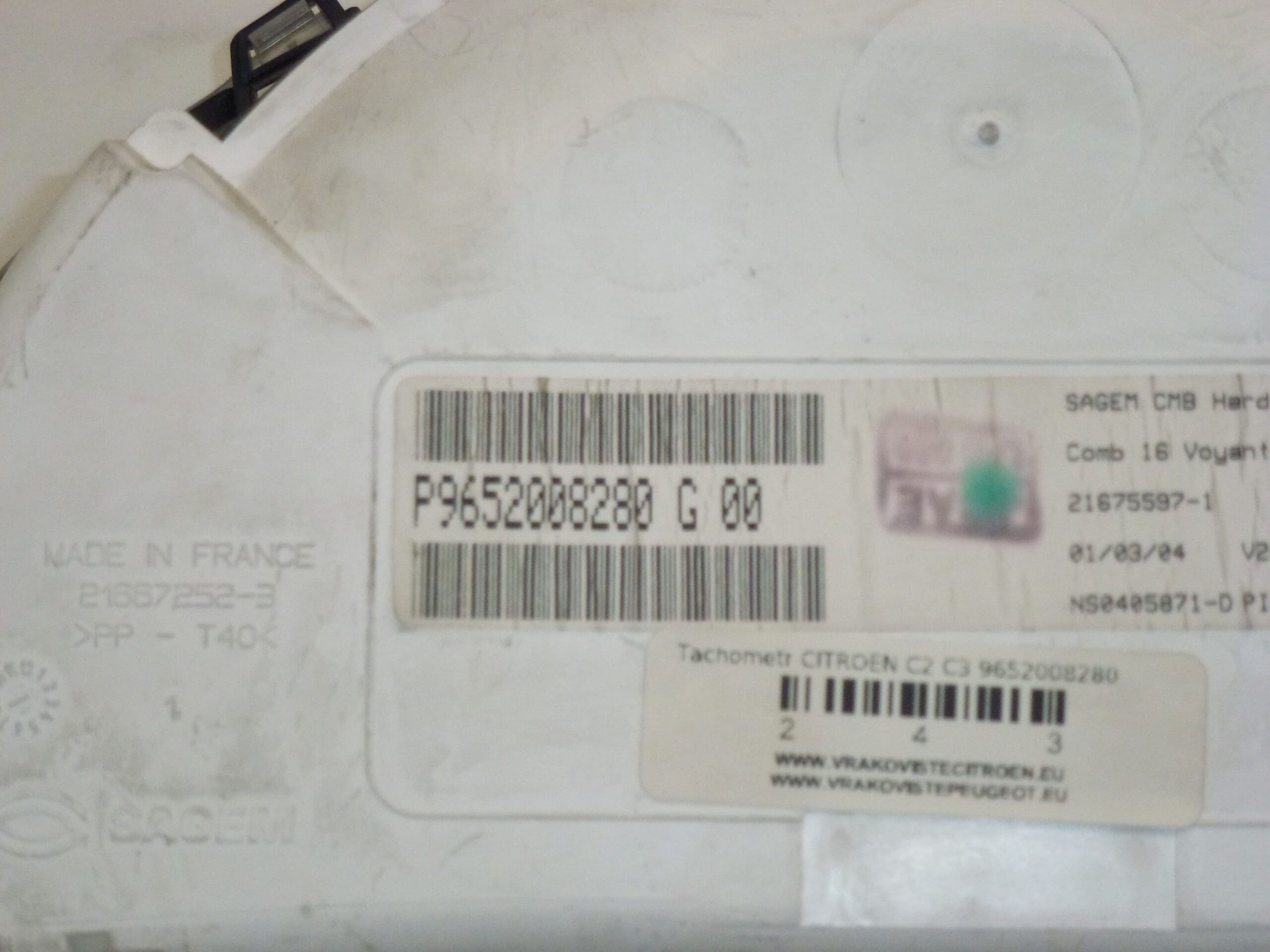 Tachometr Citroën C2 C3 9652008280 - Obrázek 2