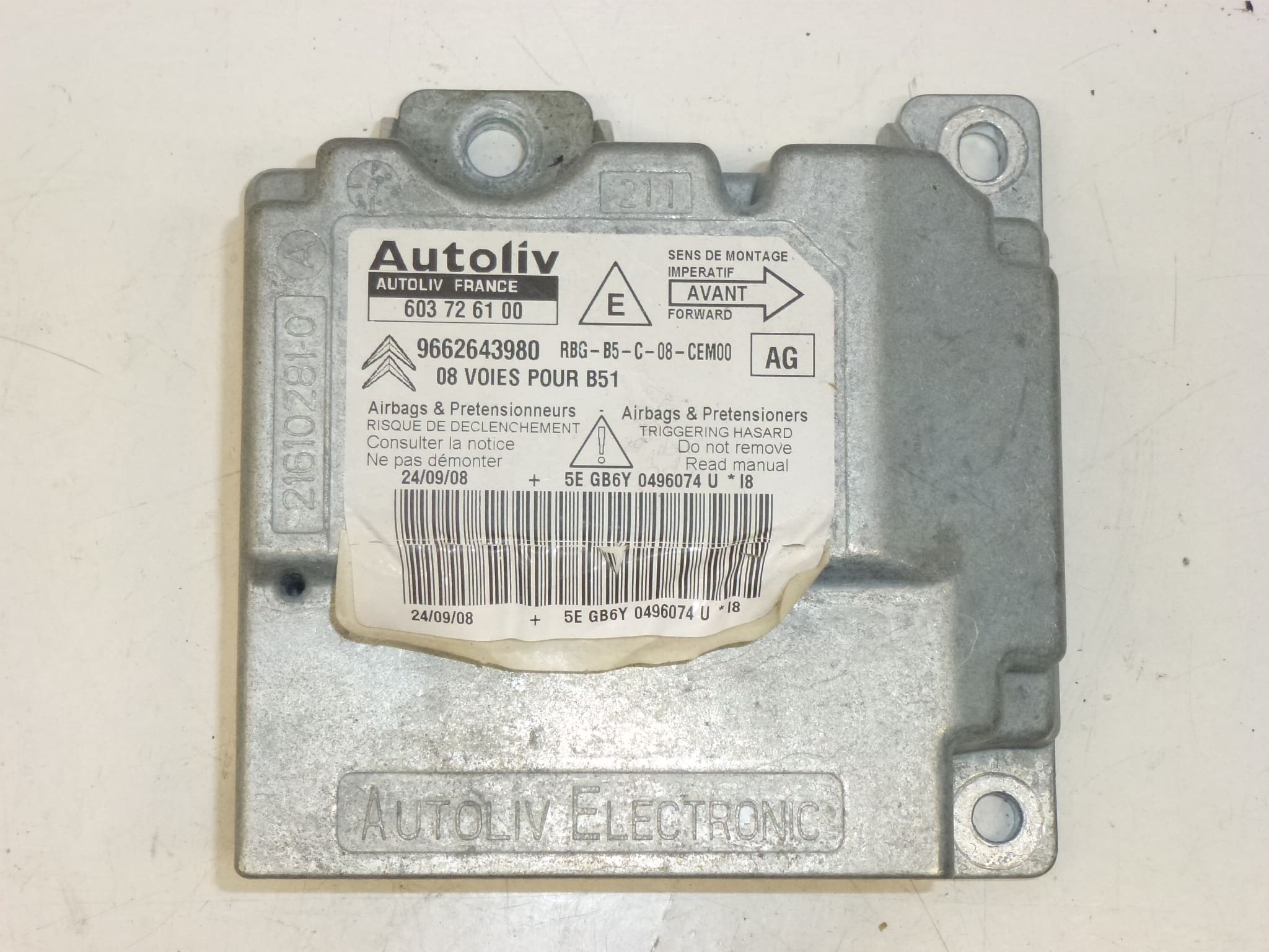 Jednotka airbagů Citroën C4 9662643980 603726100