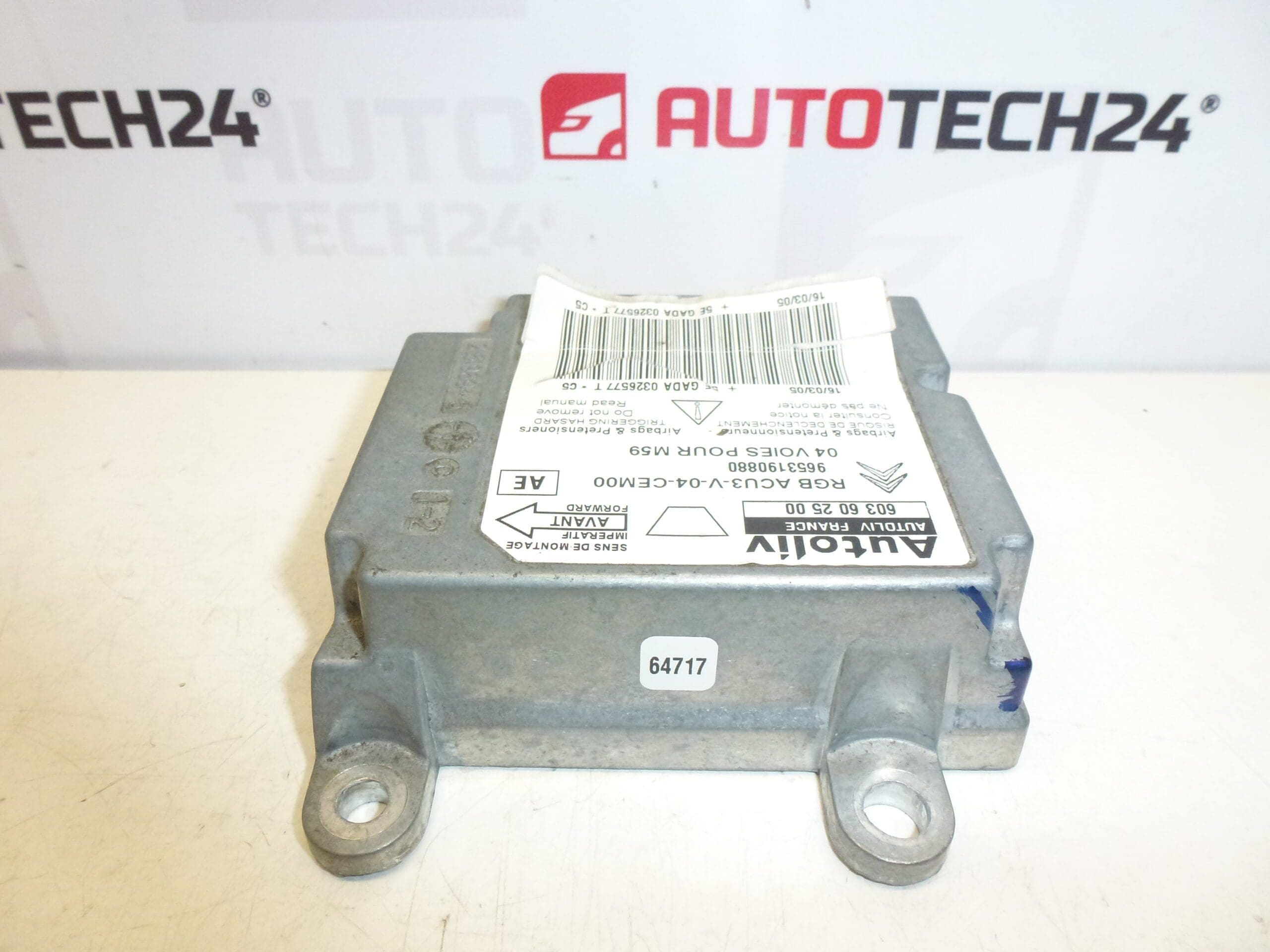 Jednotka airbagů Citroën Peugeot 9653190880 603602500 - Obrázek 2